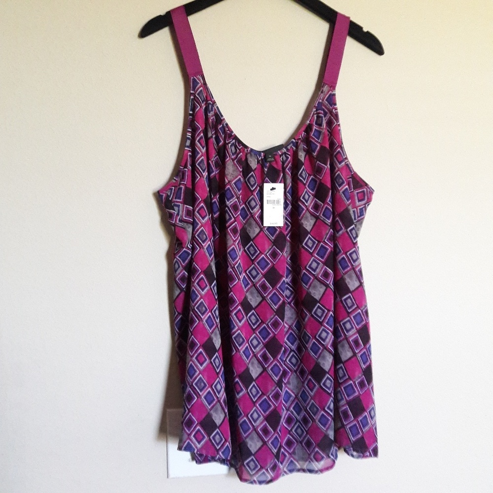 NWT Lane Bryant magenta purple tank top plus 26